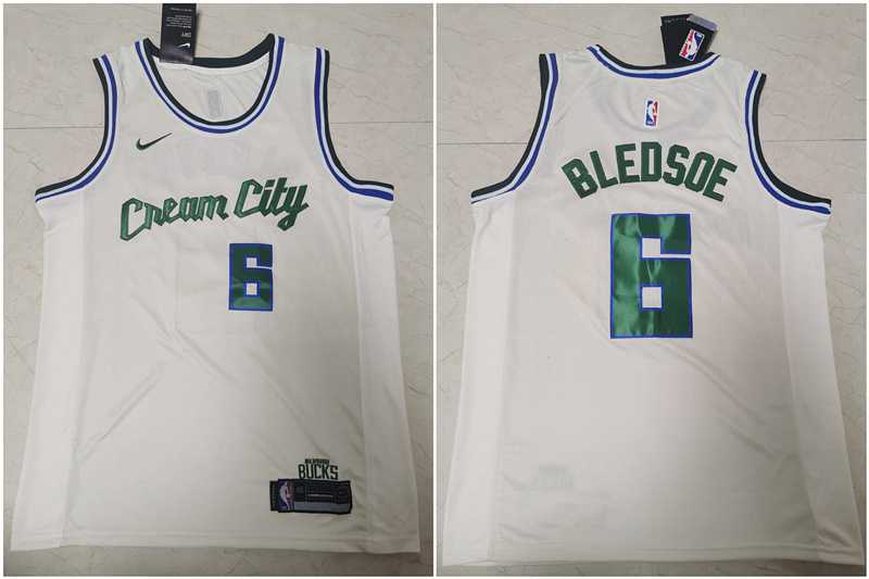 Bucks 6 Eric Bledsoe White 2019-20 Nike City Edition Swingman Jersey,We sell and wholesale Bucks 6 Eric Bledsoe White 2019-20 Nike City Edition Swingman Jersey on line form chian!